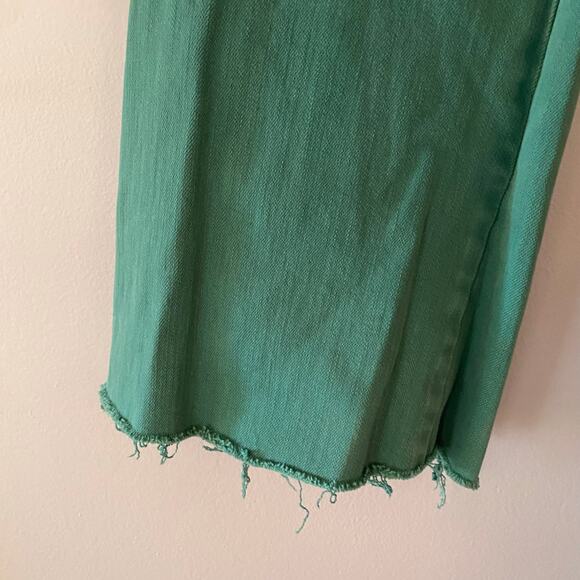 Judy Blue Teal Green Garment Dyed Bootcut Frayed Jeans Women's size 11 / 30 - Picture 5 of 11
